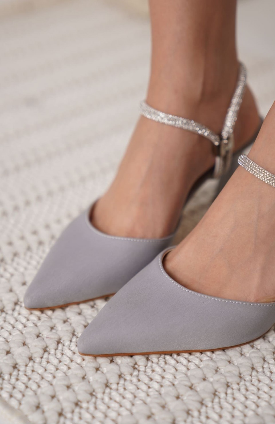 Kadın Taşlı Gri Saten Topuklu Ayakkabı TR12MS04C Somersan Giyim | Kadın, Erkek ve Çocuk Moda