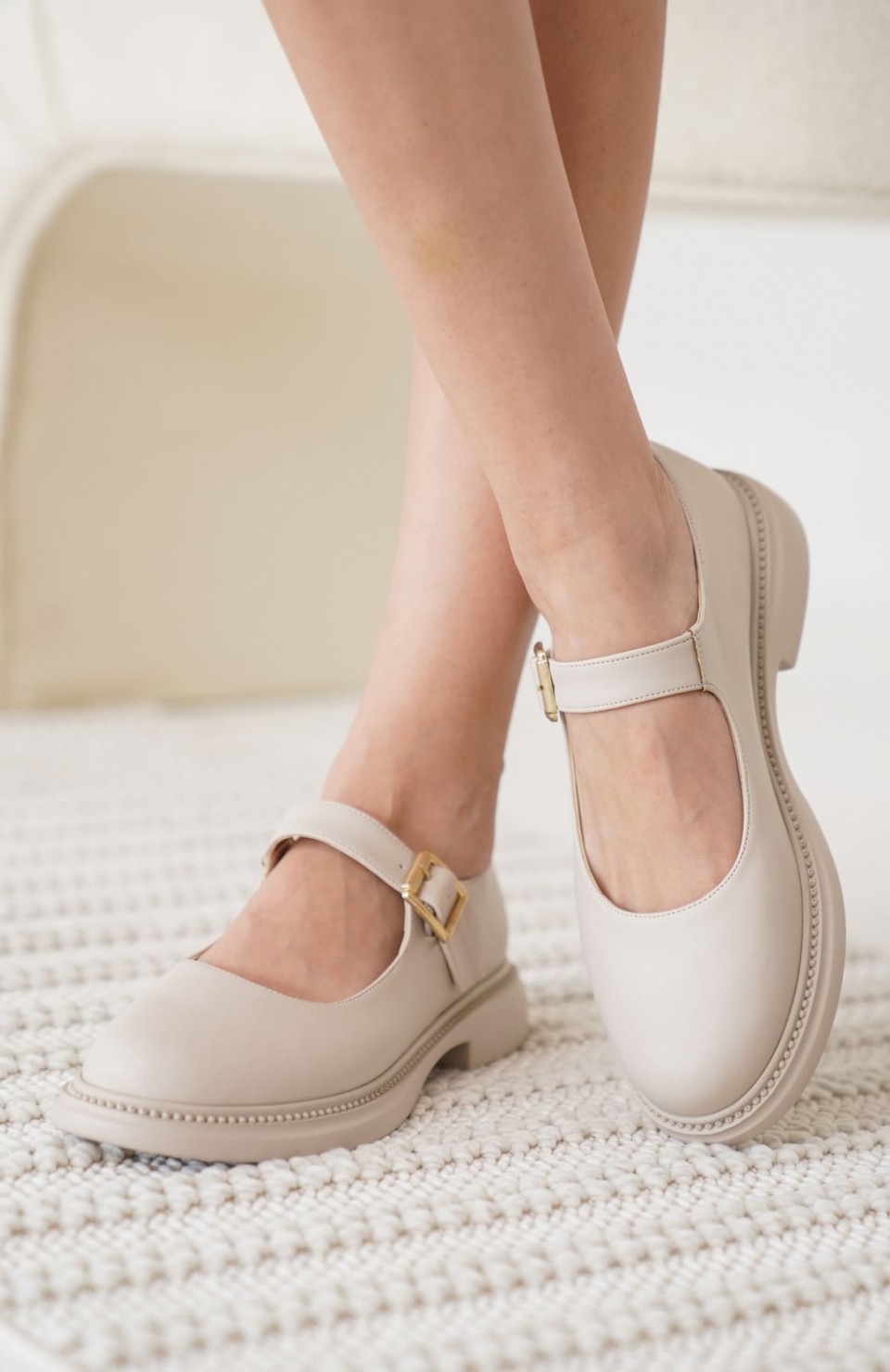 Bej Gunluk Mary Jane Ayakkabı TR09MS01E Somersan Giyim | Kadın, Erkek ve Çocuk Moda