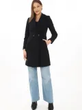 Düğmeli İçi Astarlı Kadın Kaşmir Kaşe Kaban - Siyah Somersan Giyim | Kadın, Erkek ve Çocuk Moda
