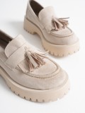 Kadın Günlük Bej Süet Loafer Ayakkabı TR10MS03D Somersan Giyim | Kadın, Erkek ve Çocuk Moda