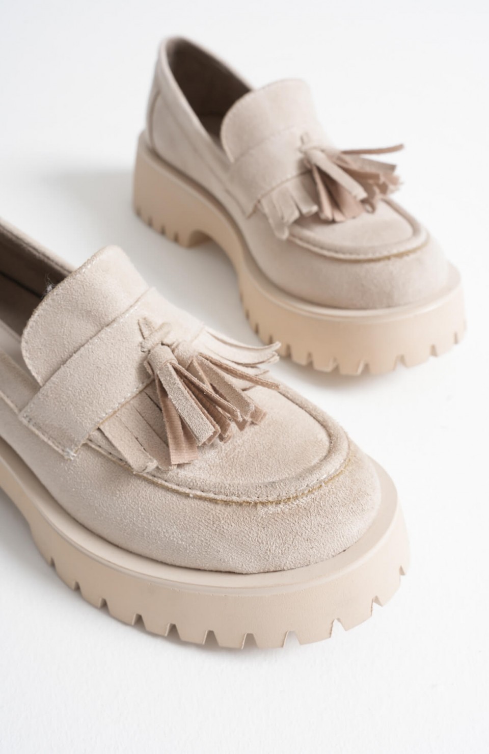 Kadın Günlük Bej Süet Loafer Ayakkabı TR10MS03D Somersan Giyim | Kadın, Erkek ve Çocuk Moda