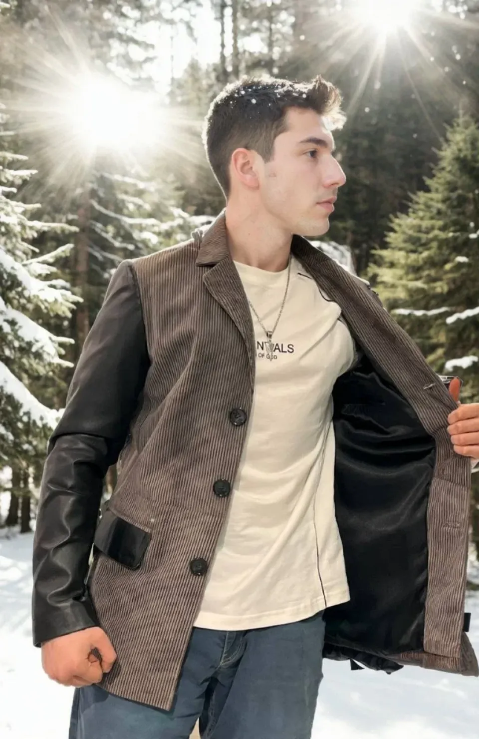 Erkek Nubuk Deri Ceket - Siyah Somersan Giyim | Kadın, Erkek ve Çocuk Moda