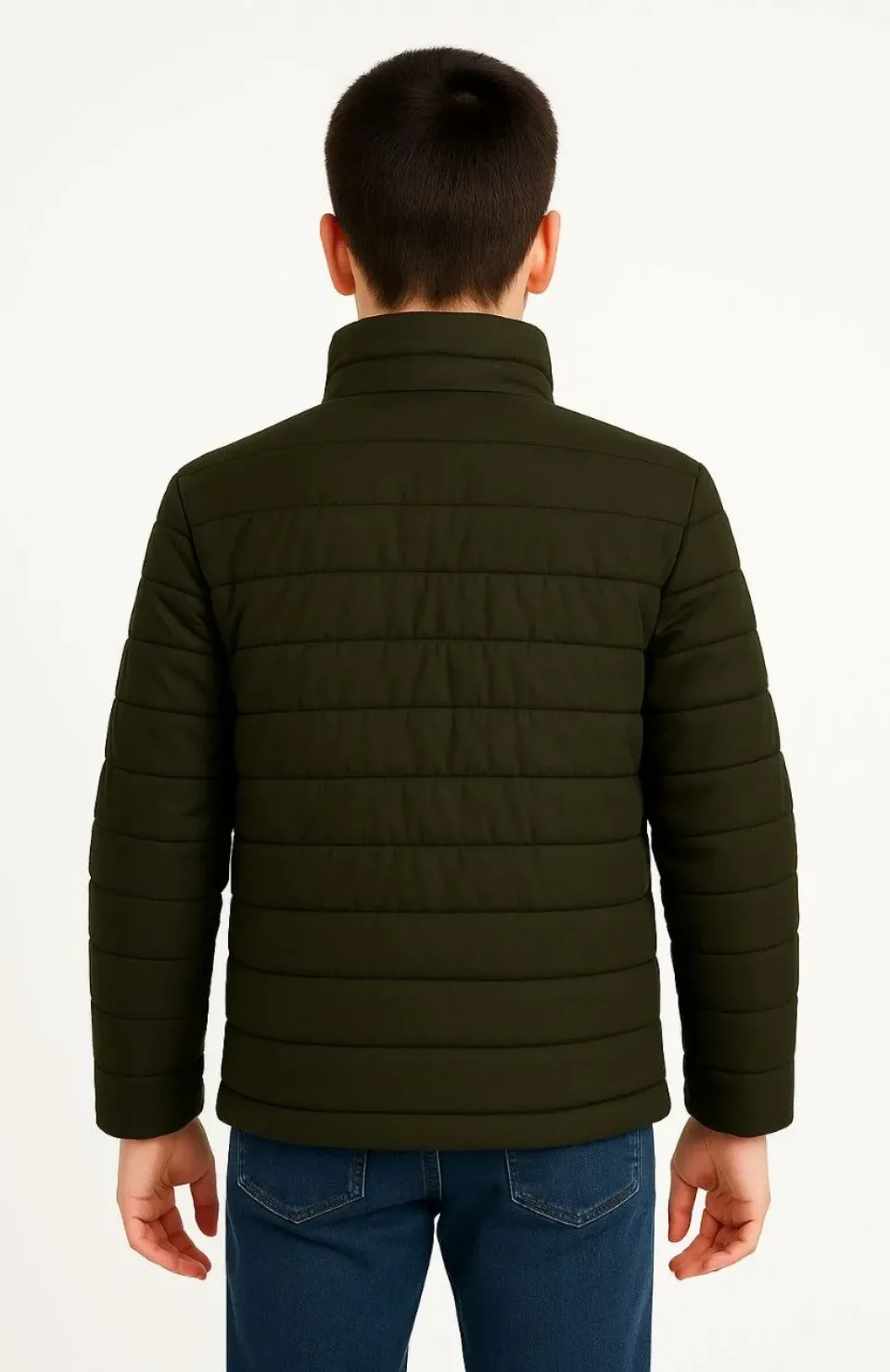 Erkek Çocuk Şişme Mont Hafif ve Sıcak Tutucu Kışlık Fermuarlı Su İtici Rahat Günlük Mont Kapüşonuz Modern Tasarım- Haki Somersan Giyim | Kadın, Erkek ve Çocuk Moda