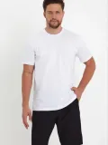 Erkek 24/1 Düz A Kalite Oversize T-shirt - Beyaz