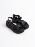 Siyah Hakiki Deri Sandalet TR31MY58A Somersan Giyim | Kadın, Erkek ve Çocuk Moda