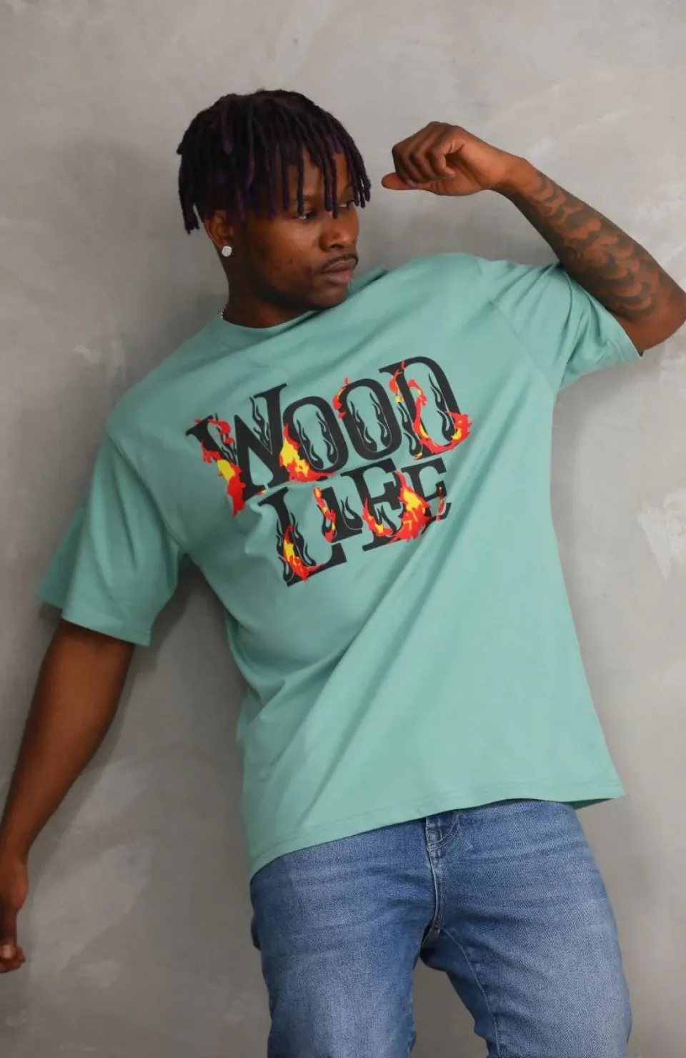 Unisex Baskılı Oversize T-Shirt - Mint Yeşili Somersan Giyim | Kadın, Erkek ve Çocuk Moda