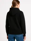 Kadın Üç İplik Kapüşonlu Kanguru Cepli Sweatshirt hoodie - Siyah