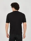Unisex Jakar Kumaş Slim Fit T-Shirt - Siyah