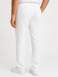 Erkek Keten Pantolon – Cepli, Beli Lastikli ve Bağcıklı, Nefes Alan Rahat Kalıp, Yazlık ve Baharlık Günlük Giyim, Şık & Konforlu Boru Paça Model - Beyaz