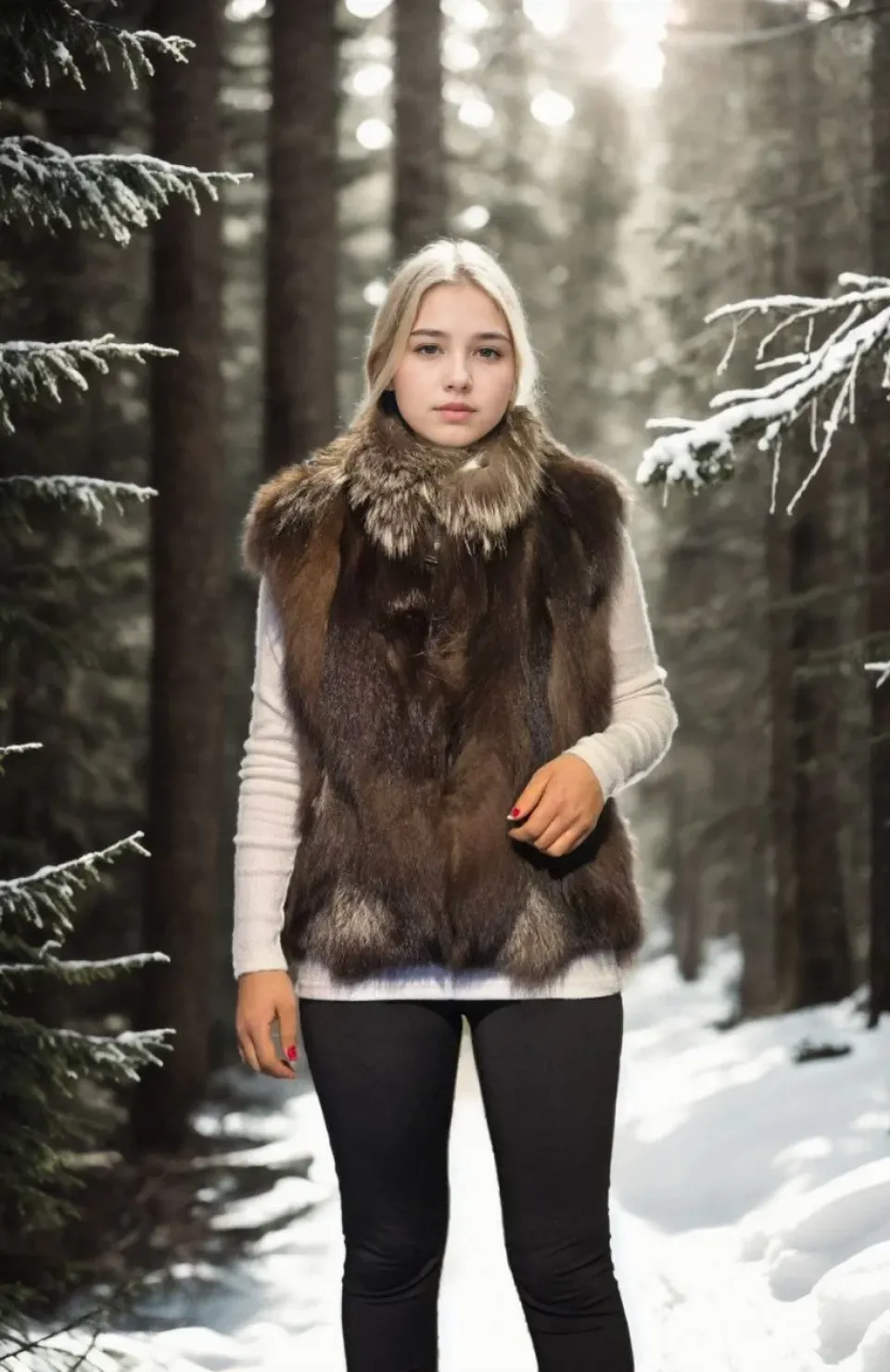 Kadın Kolsuz Fermuarlı Yelek - Kahve