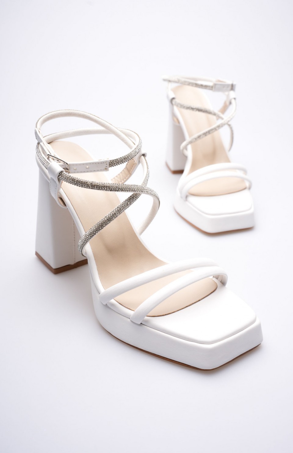 Kadın Beyaz Topuklu Sandalet TR12MY02B Somersan Giyim | Kadın, Erkek ve Çocuk Moda