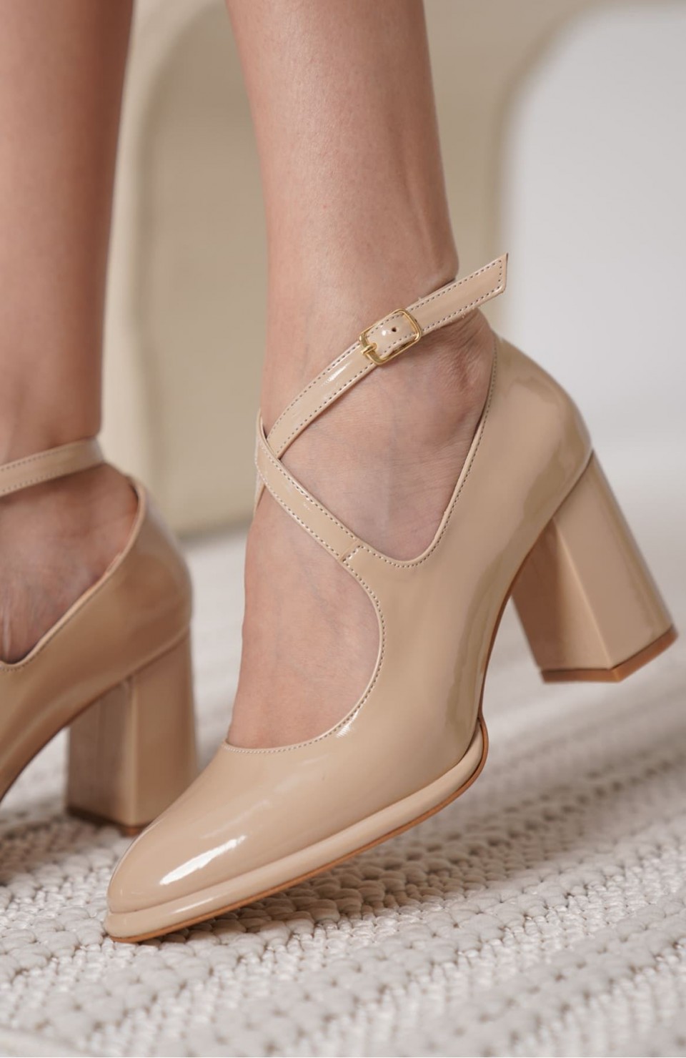 Nude Rugan Kadın Topuklu Ayakkabı TR18MS09B Somersan Giyim | Kadın, Erkek ve Çocuk Moda