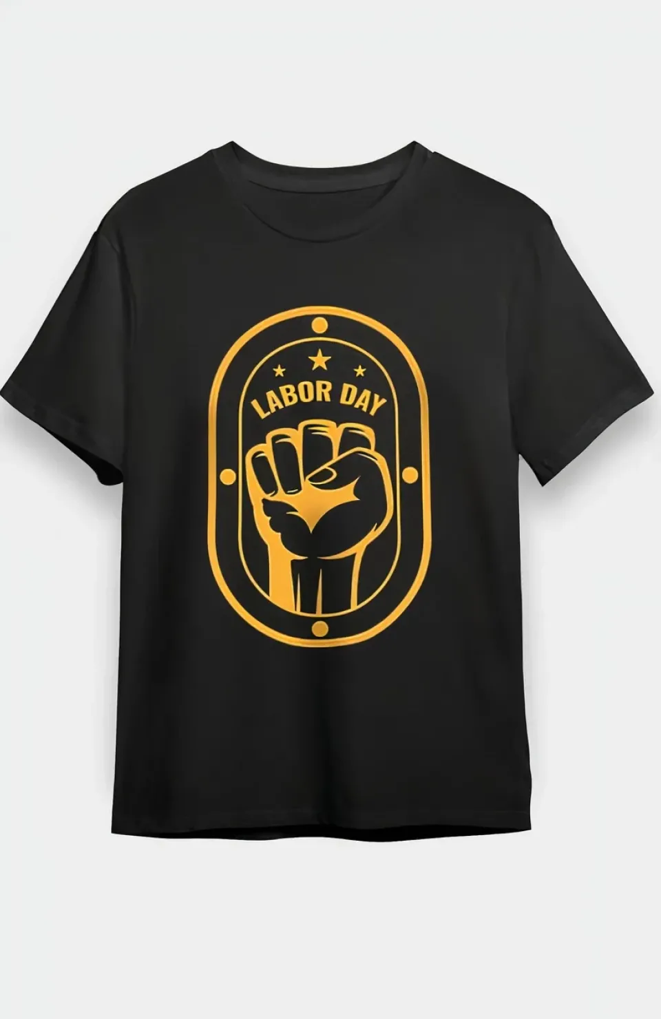1 Mayıs Emekçilerimiz İçin Özel Tasarım LABOR DAY Baskılı T-shirt - Siyah