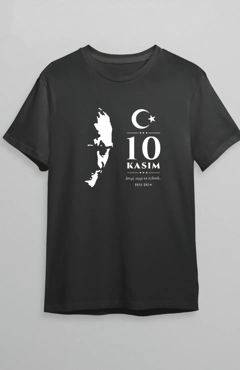 10 Kasım Atatürk Baskılı T-shirt - Siyah Somersan Giyim | Kadın, Erkek ve Çocuk Moda