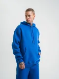 Unisex Double Oversize Kapşonlu Basic SweatShirt - Mavi