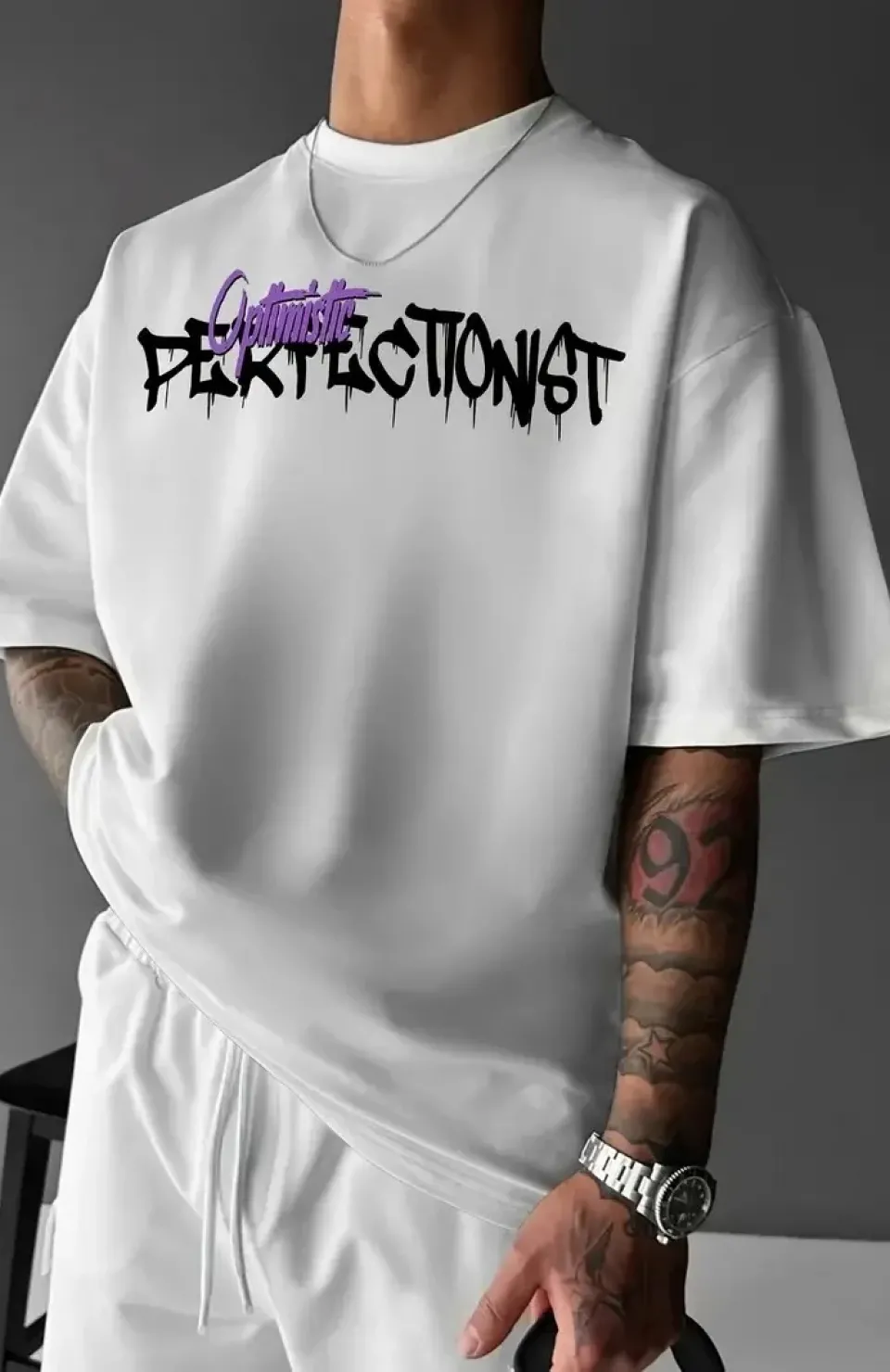 Erkek OversizeGrafik Tişört 