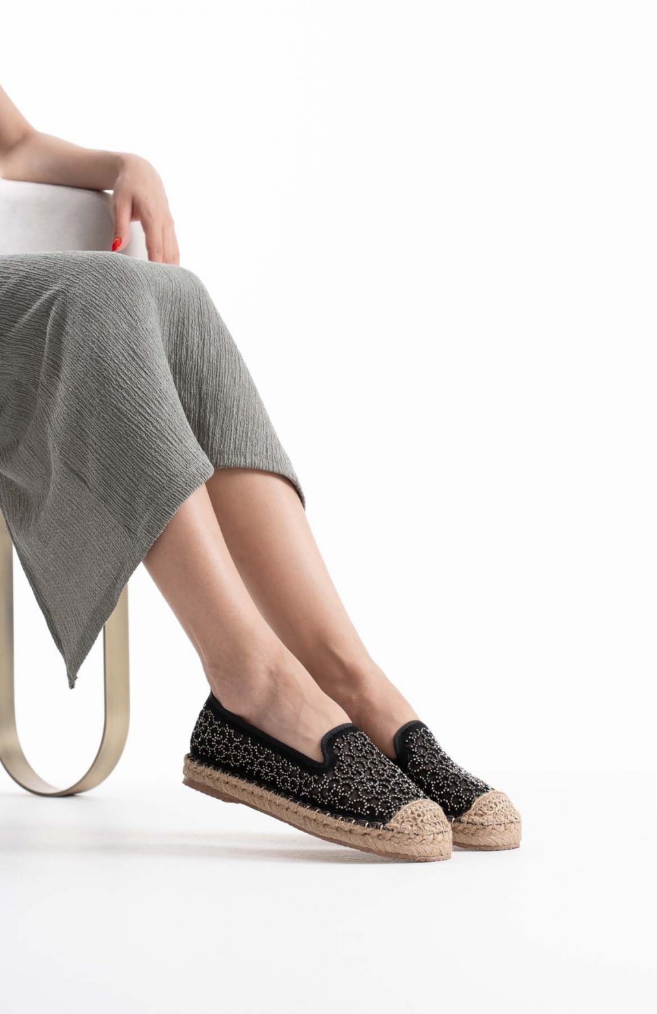 Kadın Siyah Espadril Ayakkabı TR35MY07A Somersan Giyim | Kadın, Erkek ve Çocuk Moda