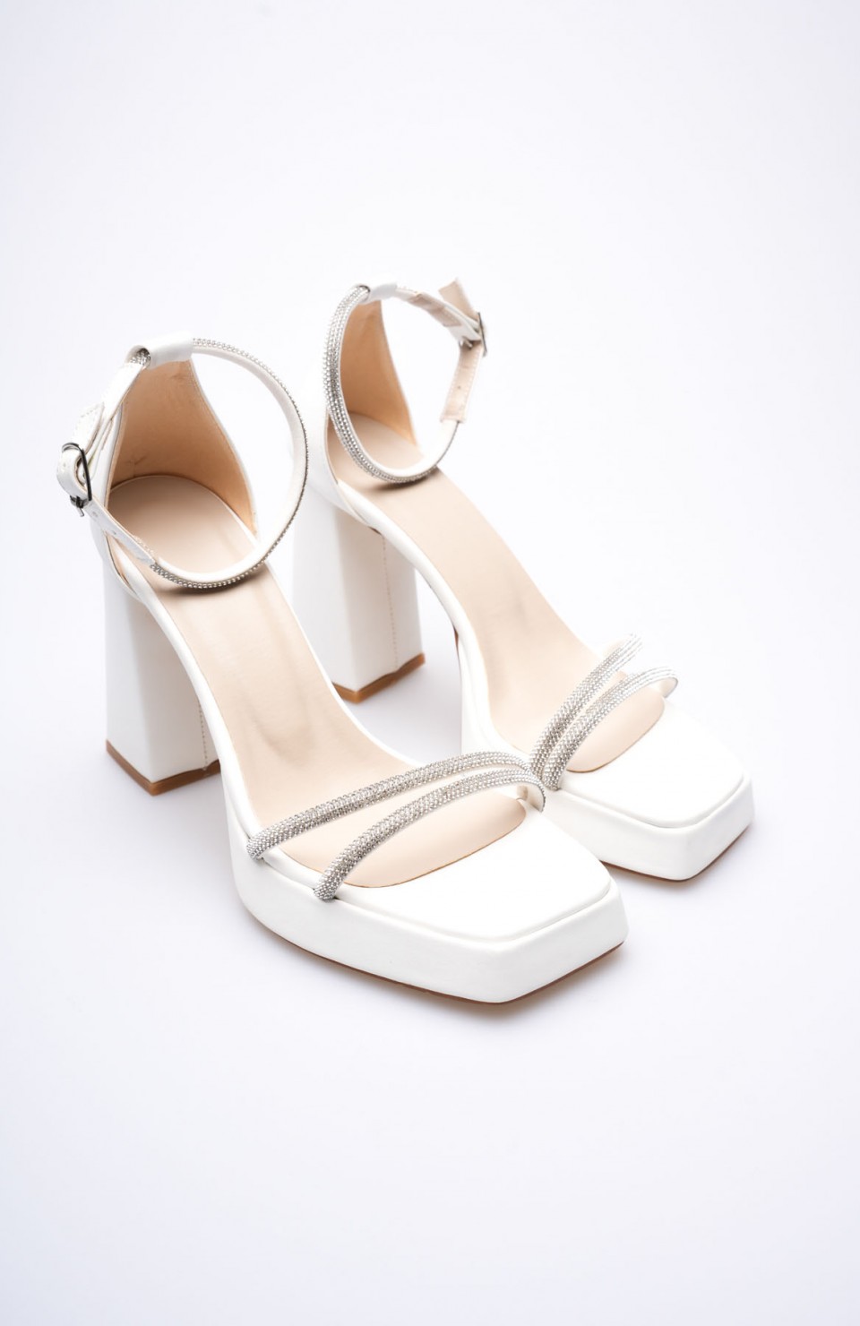 Kadın Beyaz Topuklu Sandalet TR12MY01B Somersan Giyim | Kadın, Erkek ve Çocuk Moda