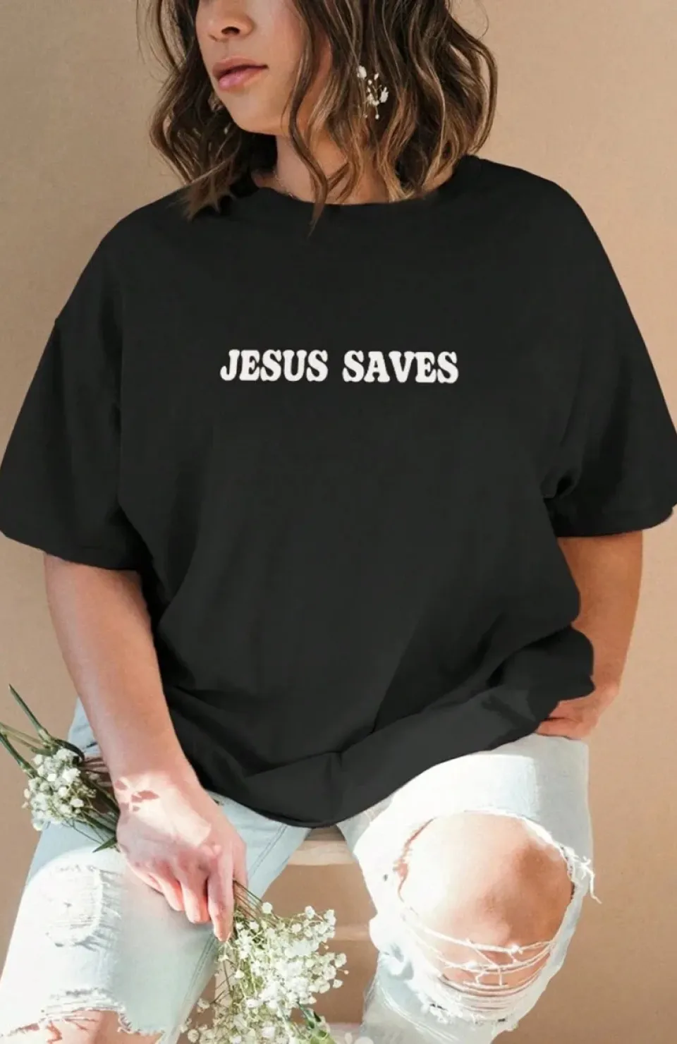 Baskılı Kadın T-shirt - Siyah