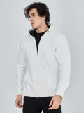Erkek Kapüşonlu Düz Fermuarlı Hırka - Beyaz Somersan Giyim | Kadın, Erkek ve Çocuk Moda