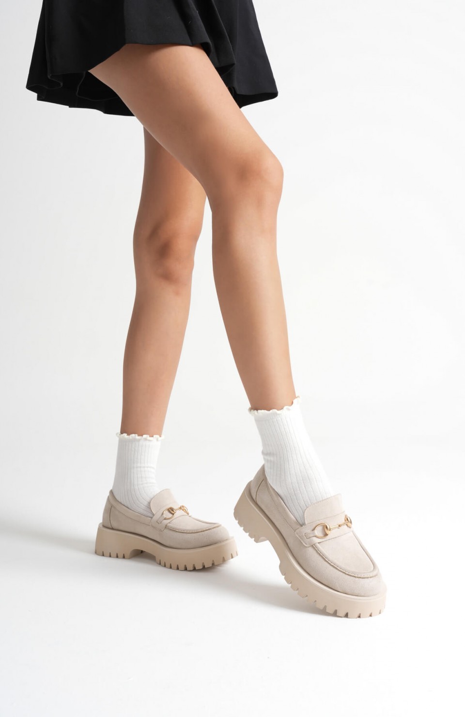 Toka Detaylı Bej Süet Günlük Loafer Ayakkabı TR10MS04D Somersan Giyim | Kadın, Erkek ve Çocuk Moda