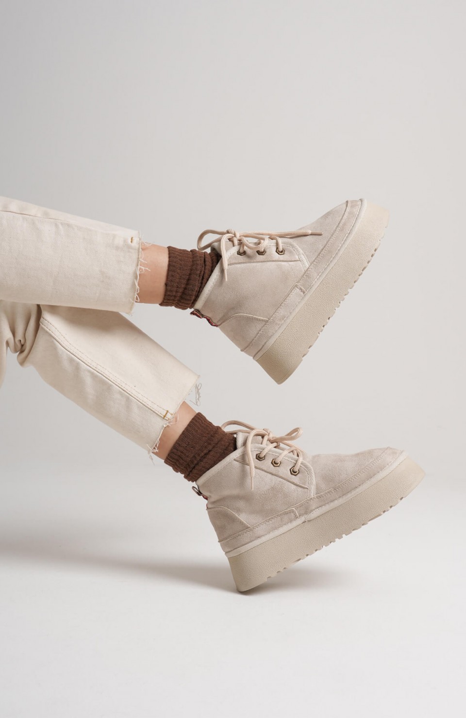 Kadın Bej Kışlık İçi Kürklü Kalın Taban Bot TR04MK02B Somersan Giyim | Kadın, Erkek ve Çocuk Moda