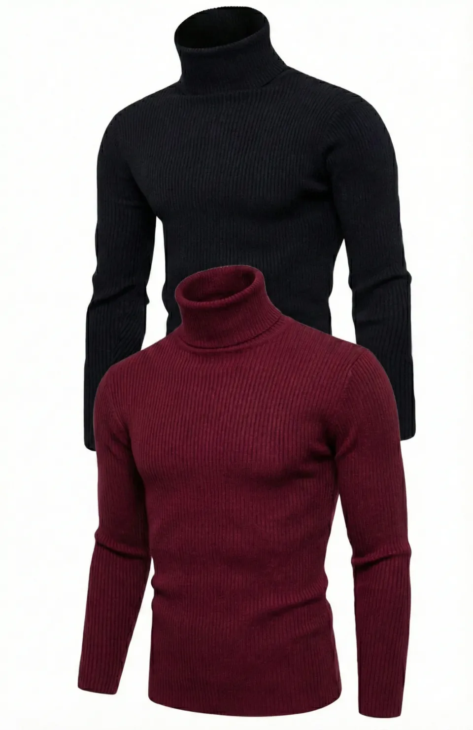 2li Siyah Bordo Unisex Kaşkorse Boğazlı Full Likralı Fitilli Body Kazak Somersan Giyim | Kadın, Erkek ve Çocuk Moda