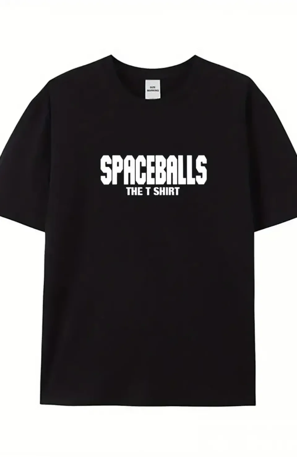 20/1 Penye Compack SPACEBALLS Erkek Baskılı Oversize Bisiklet Yaka Kısa Kol Yazlık T-shirt - Siyah