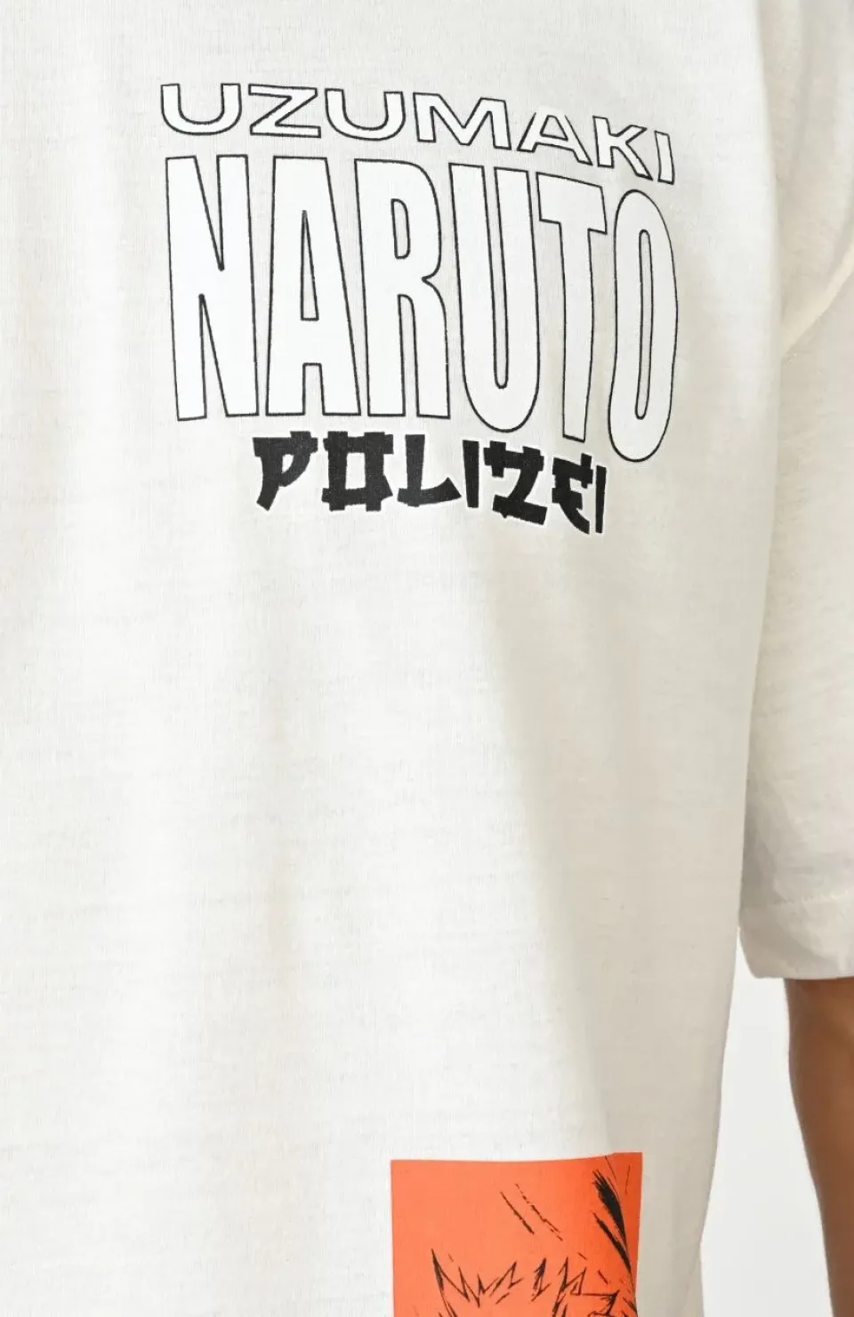 Unisex Bisiklet Yaka Baskılı Oversize T-Shirt - Beyaz