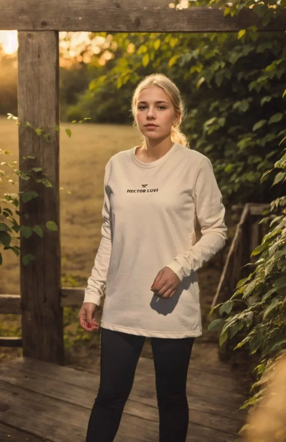 Unisex Bisiklet Yaka Uzun Kollu T-Shirt - Beyaz