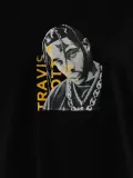 Unisex Baskılı Oversize T-Shirt - Siyah