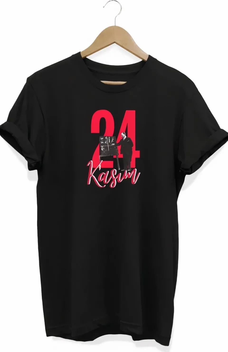 24 Kasım Öğretmenler Günü Baskılı Unisex T-shirt - Siyah Somersan Giyim | Kadın, Erkek ve Çocuk Moda