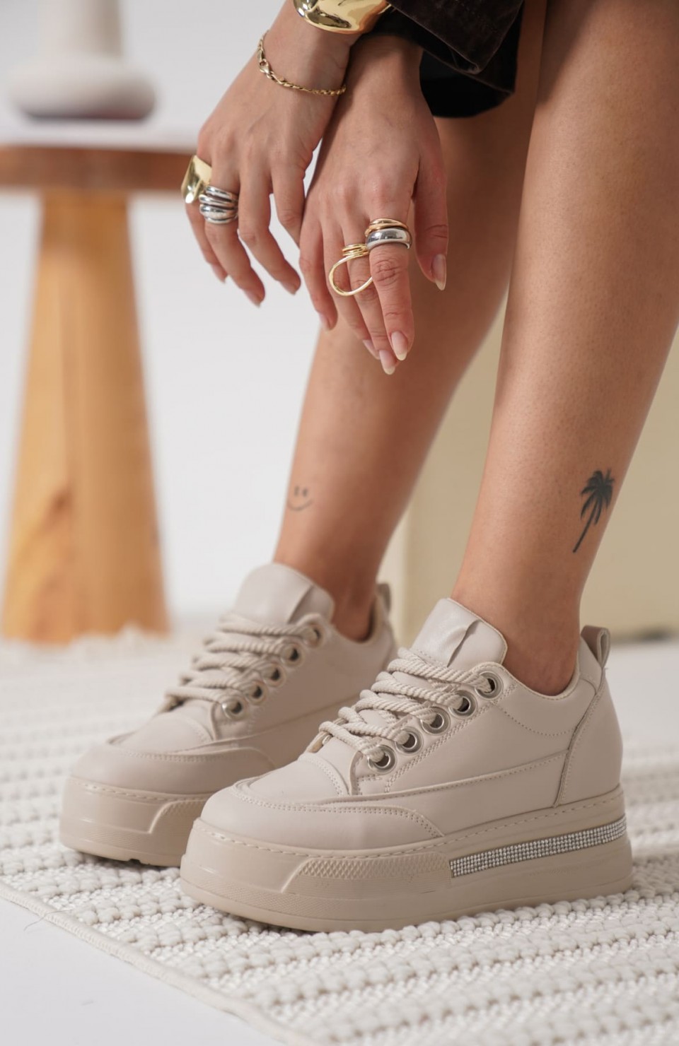 Kadın Bej Gizli Topuklu Sneaker TR04MS01C Somersan Giyim | Kadın, Erkek ve Çocuk Moda