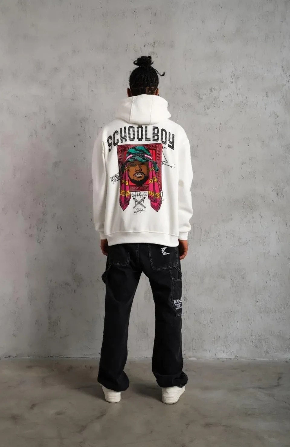 Erkek SCHOOL BOY Baskılı Kapüşonlu Sweat - Beyaz