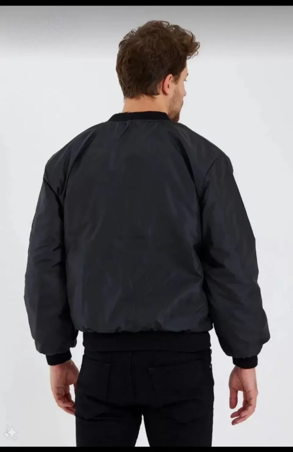 Erkek Siyah Bomber Mont – POLIZEI Yazılı, Fermuarlı Cepli, Kapitone Astarlı, Su İtici Kumaş Şık Günlük Ceket- Siyah