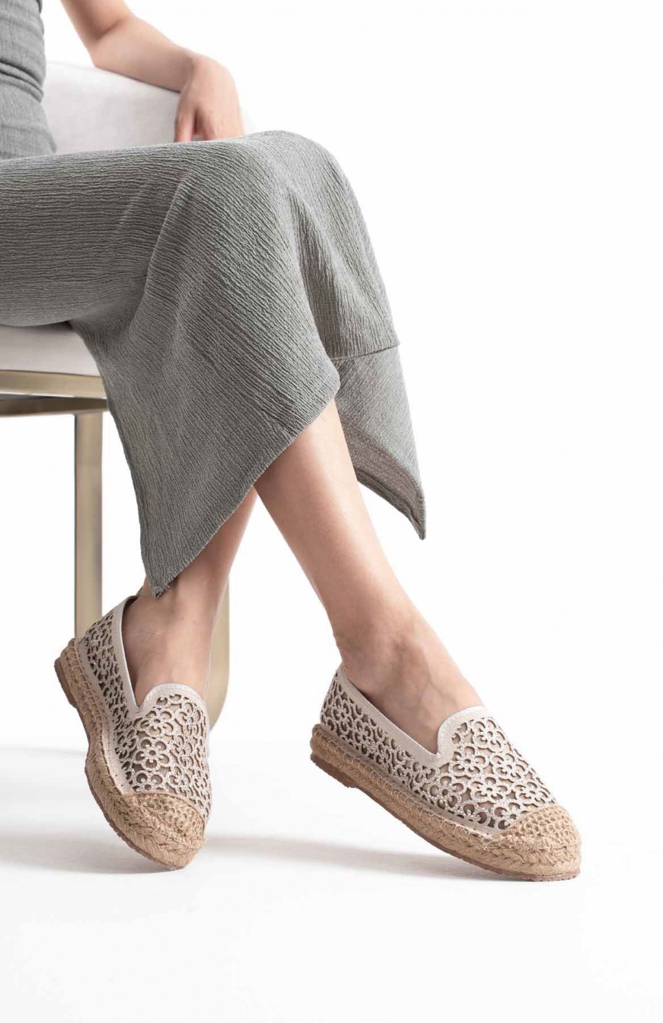 Kadın Bej Espadril Ayakkabı TR35MY07B Somersan Giyim | Kadın, Erkek ve Çocuk Moda