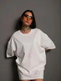 Kadın 24/1 Düz A Kalite Oversize T-shirt - Beyaz