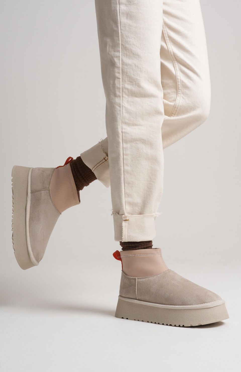 Kadın Bej Kışlık İçi Kürklü Kalın Taban Bot TR04MK04B Somersan Giyim | Kadın, Erkek ve Çocuk Moda