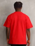 Unisex Baskılı Oversize T-Shirt - Kırmızı