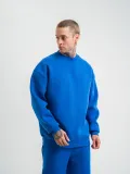 Uzun Kol Bisiklet Yaka Basic SweatShirt - Mavi