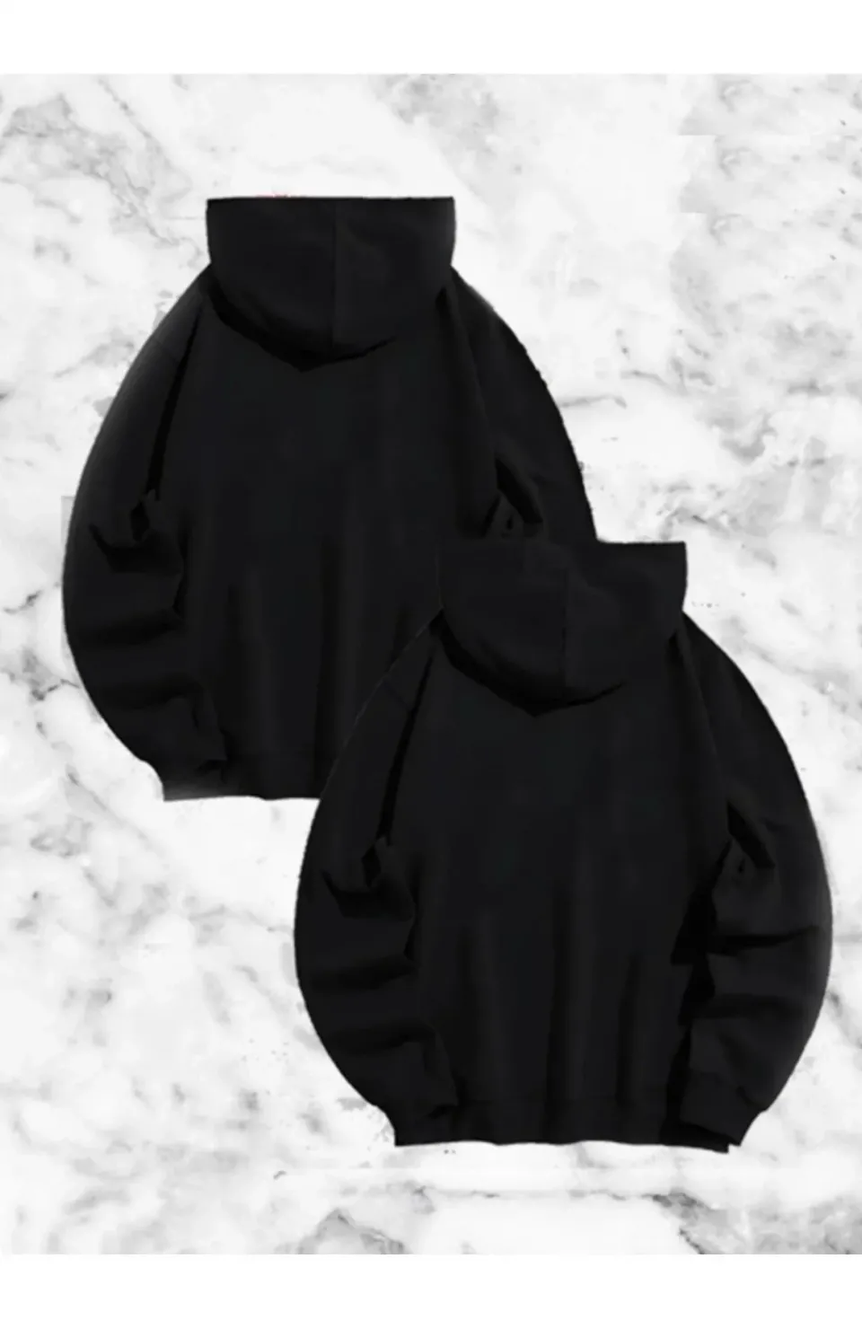 Örümcek Baskılı Sevgili Çift Kombini Kapüşonlu Sweatshirt & Hodie - Siyah