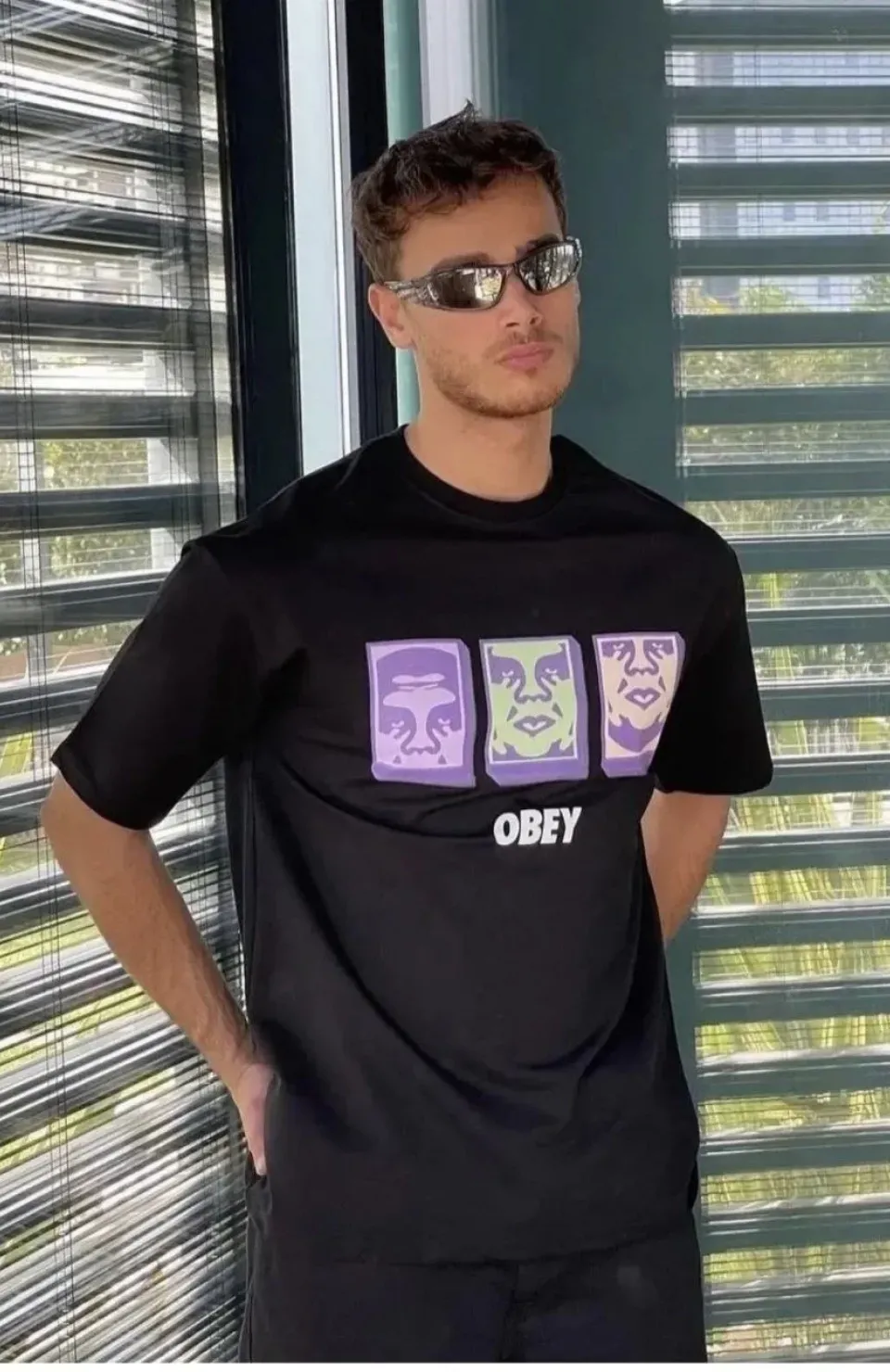 Unisex Bisiklet Yaka Baskılı Oversize T-Shirt - Siyah Somersan Giyim | Kadın, Erkek ve Çocuk Moda