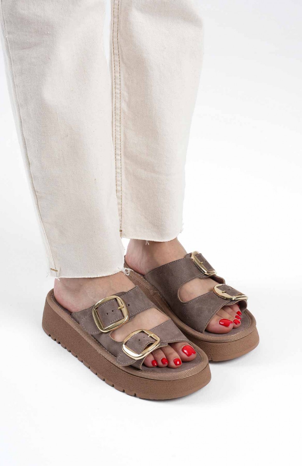 Vizon Cilt Terlik TR14MY01D Somersan Giyim | Kadın, Erkek ve Çocuk Moda