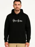 Erkek Kapşonlu Sweatshirt – Oversize Üç İplik Şardonlu Hoodie, “Other Lives” Ön & Arka Baskılı, Kanguru Cepli, Kışlık Rahat Günlük Stil - Siyah