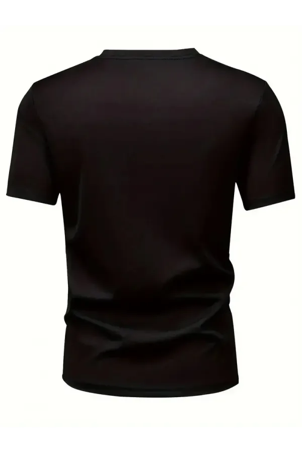 20/1 Penye Compack Baskılı Oversize Bisiklet Yaka Kısa Kol T-shirt - Siyah