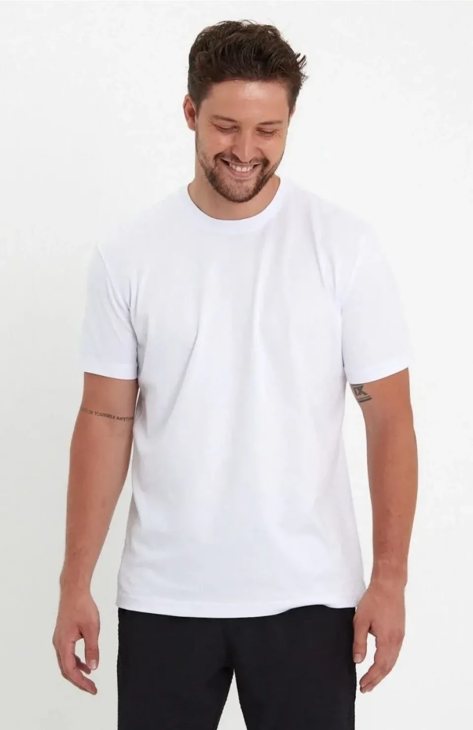 Erkek 24/1 Düz A Kalite Oversize T-shirt - Beyaz