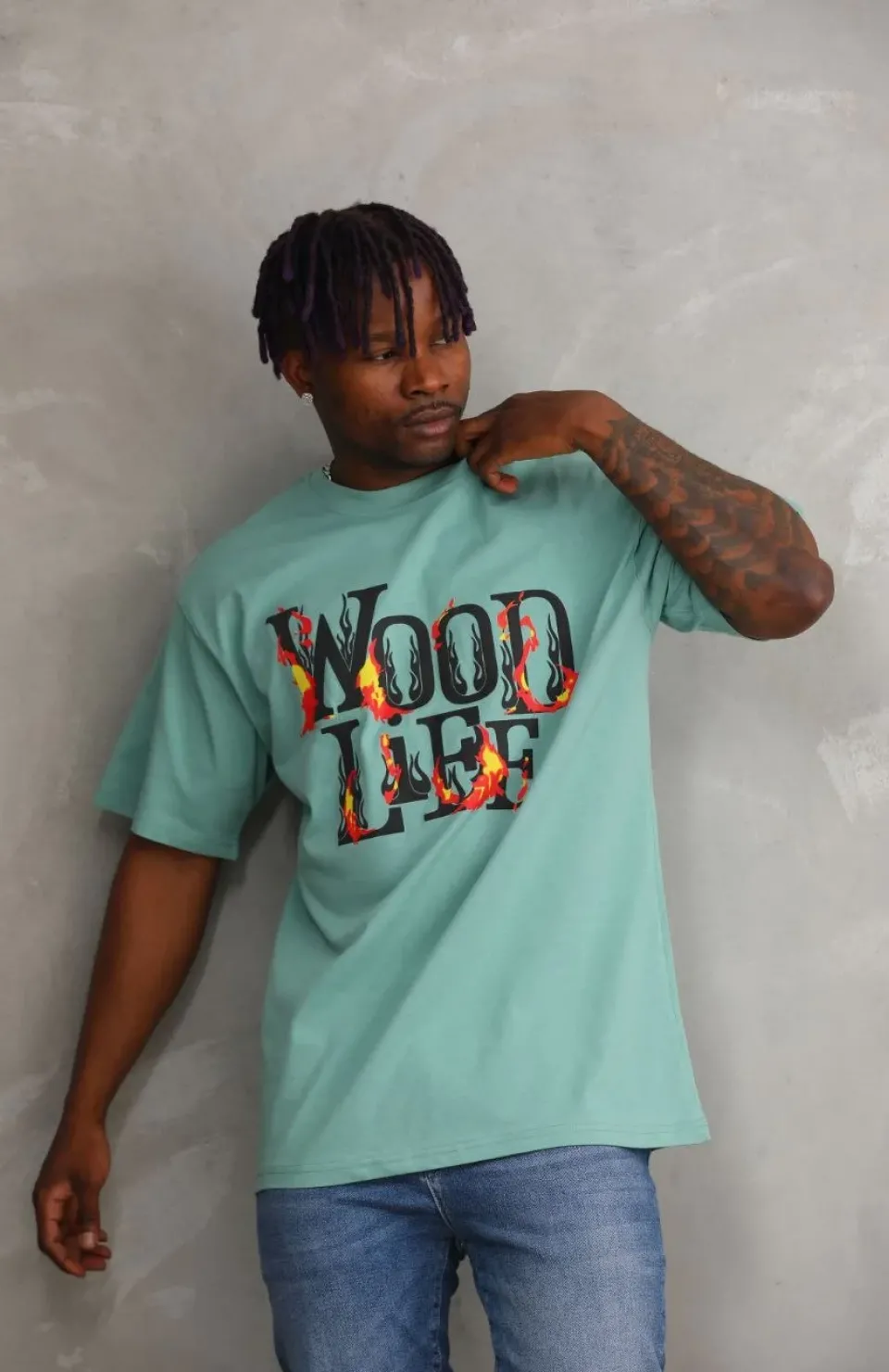 Unisex Baskılı Oversize T-Shirt - Mint Yeşili Somersan Giyim | Kadın, Erkek ve Çocuk Moda