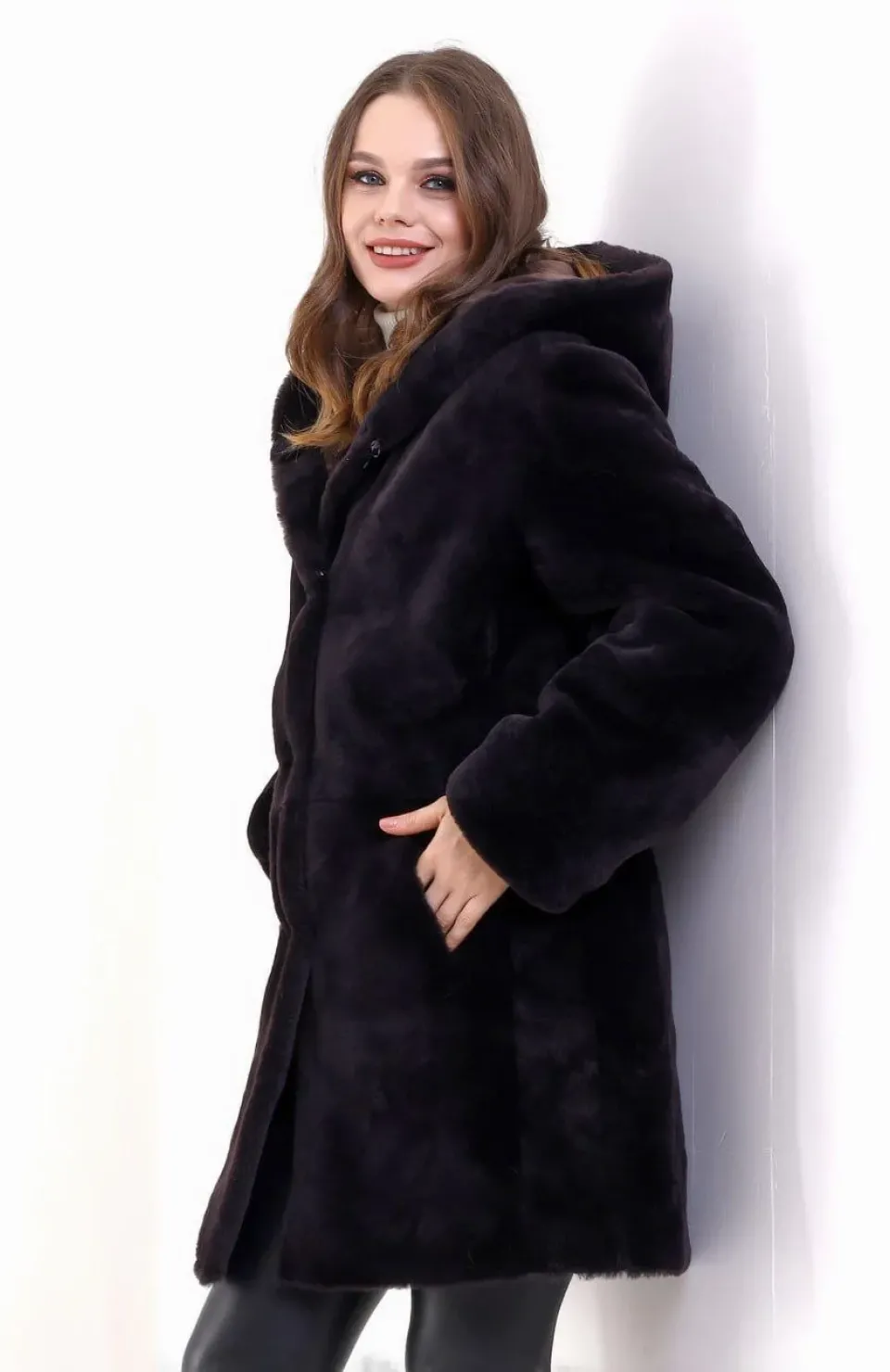 Kadın Reks Kapüşonlu - Kahverengi