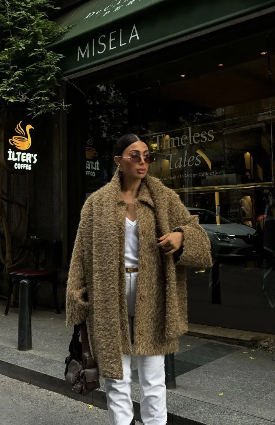 Yün Cıkartılabilen Atkılı ,Kaban İkili Takım- Kahve Somersan Giyim | Kadın, Erkek ve Çocuk Moda