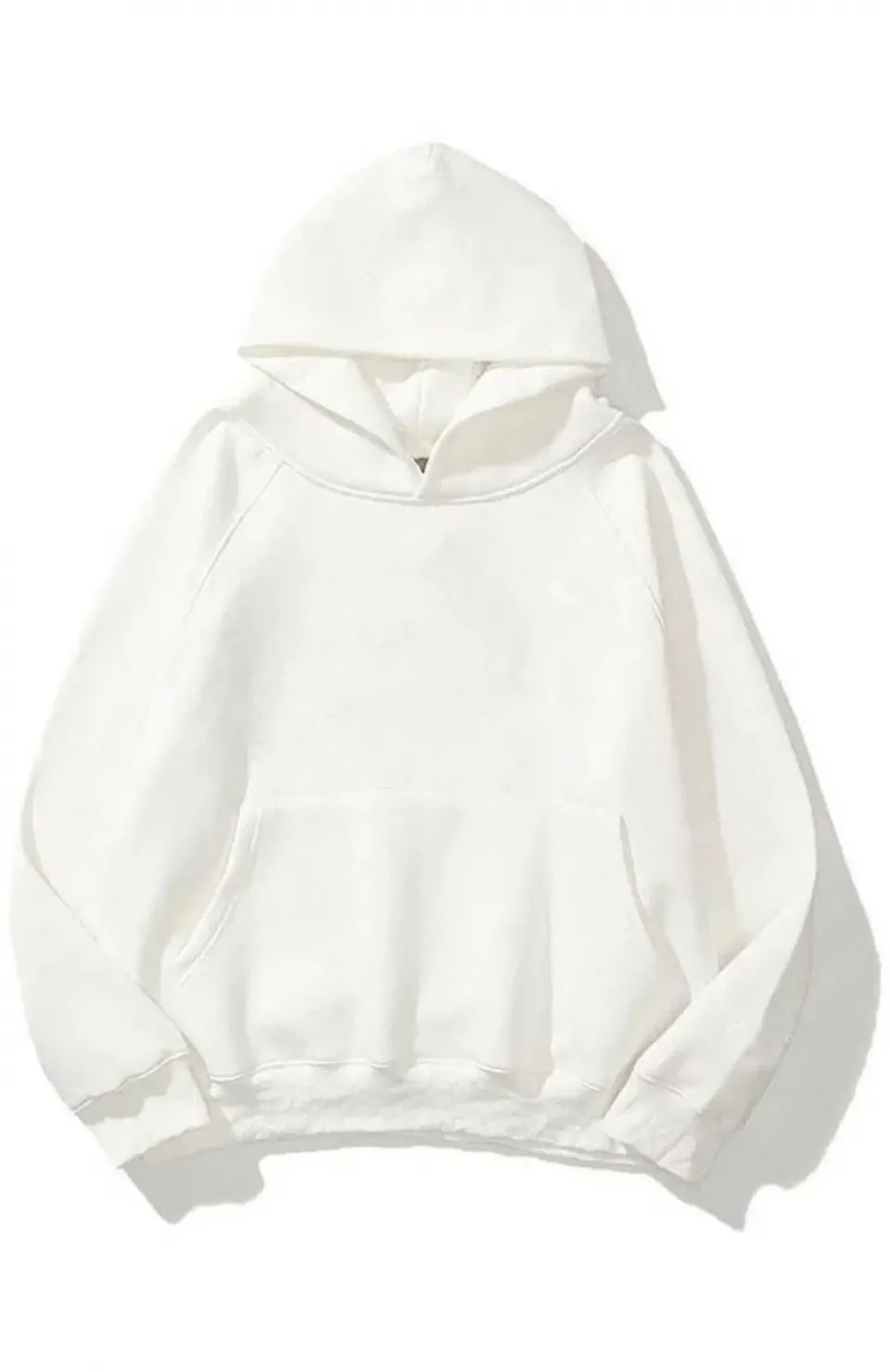 3 İplik Pamuklu Unisex Kapşonlu Sweetshirt - Beyaz Somersan Giyim | Kadın, Erkek ve Çocuk Moda